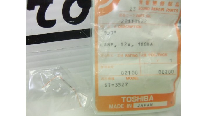 Toshiba 22113622 lamp 12v 110ma